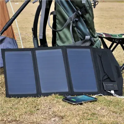 ECO-WORTHY Panel Solar Portatil 100W 12V Plegable Placa Solar