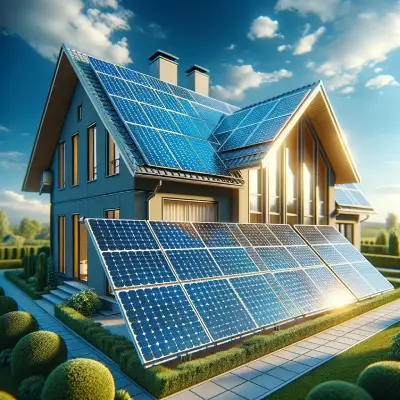 un enchufe y un panel solar, la producción de energía sostenible y